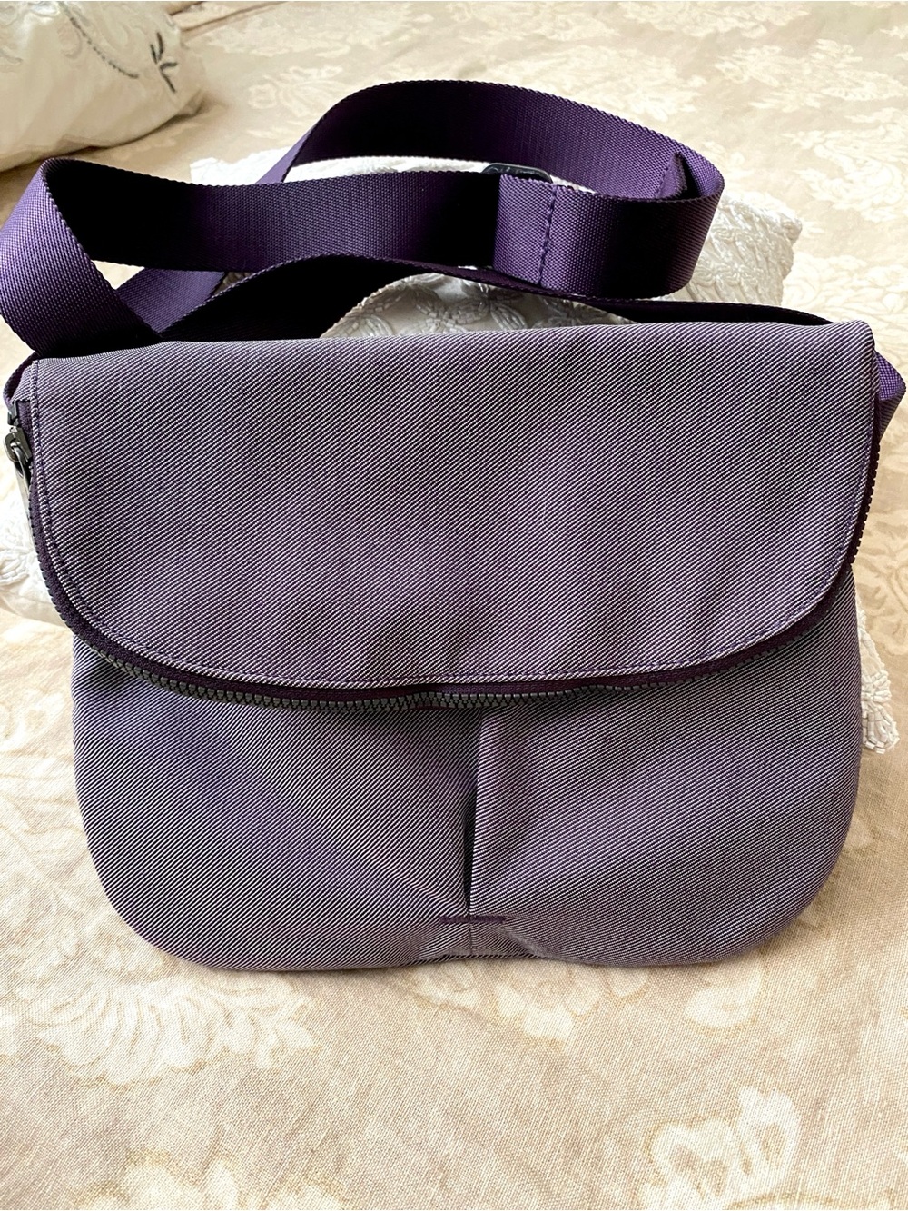 Lululemon Purple Festival Crossbody Belt Convertible Bag Zip Top Fold Over